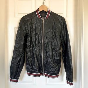 NWOT Zara leather bomber jacket
